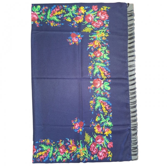 Batic traditional bleumarin cu jura flori
