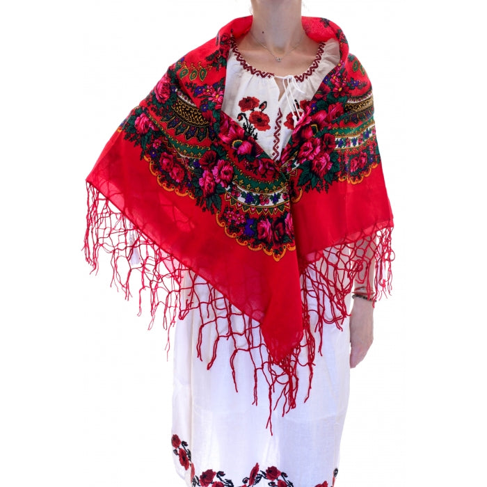 Batic traditional ciucuri rosu