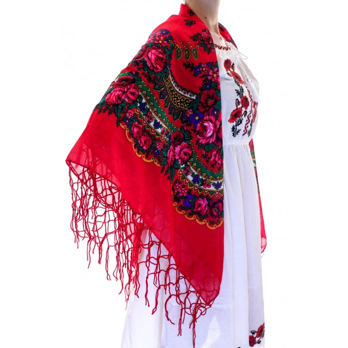 Batic traditional ciucuri rosu