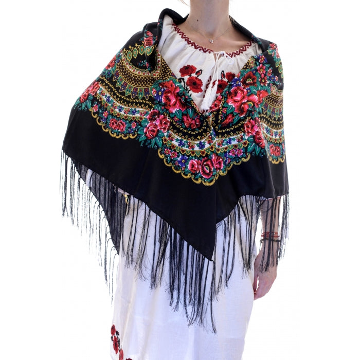 Batic traditional franjuri negru