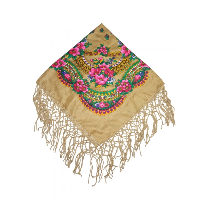 Batic traditional maro cu flori dimensiuni 75x75cm Model Ana11