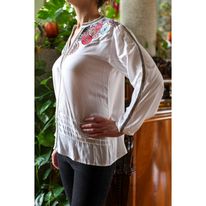 Bluza brodata broderie multicolora Agata