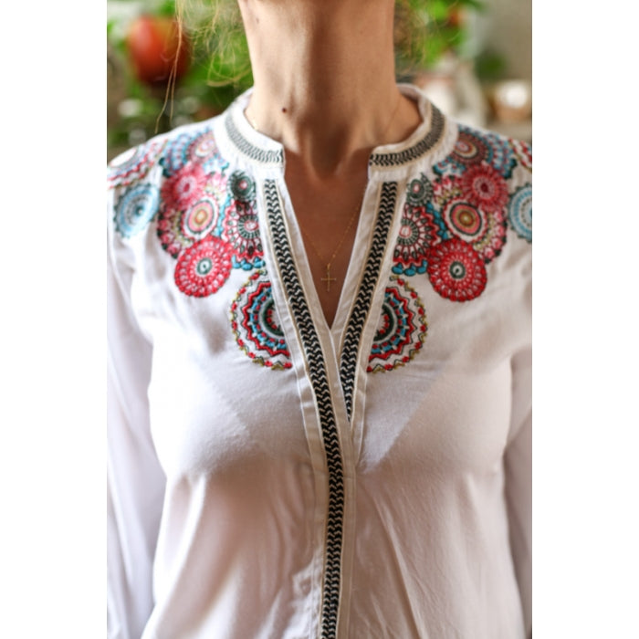 Bluza brodata broderie multicolora Agata
