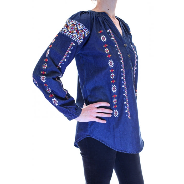 Bluza brodata din jeans Anuta
