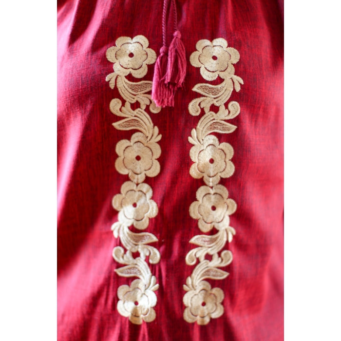 Bluza brodata rosie broderie bej