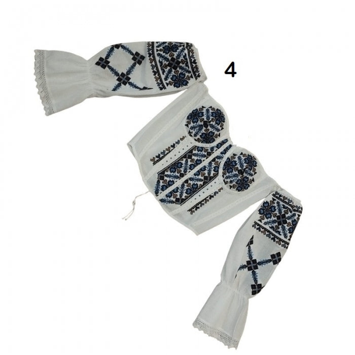 Corset alb cu maneca lunga brodat cu motive traditionale2