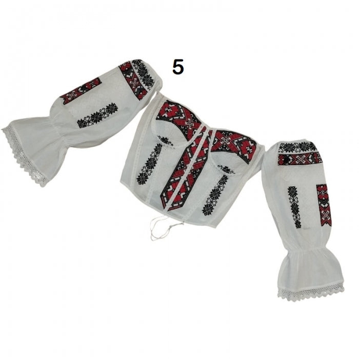 Corset alb cu maneca lunga brodat cu motive traditionale2