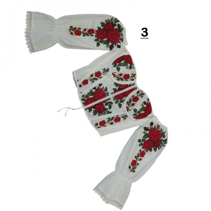 Corset alb cu maneca lunga brodat cu motive traditionale2