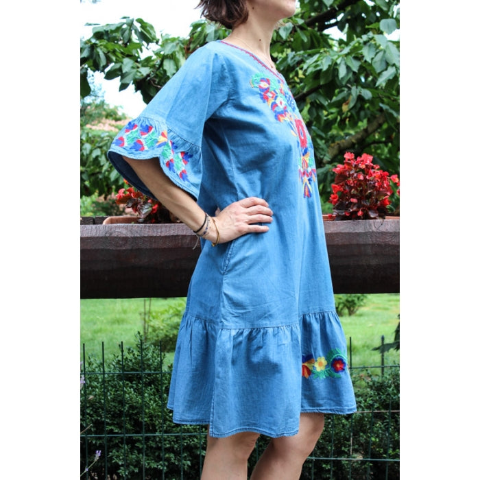 Rochie din denim deschis Alexia