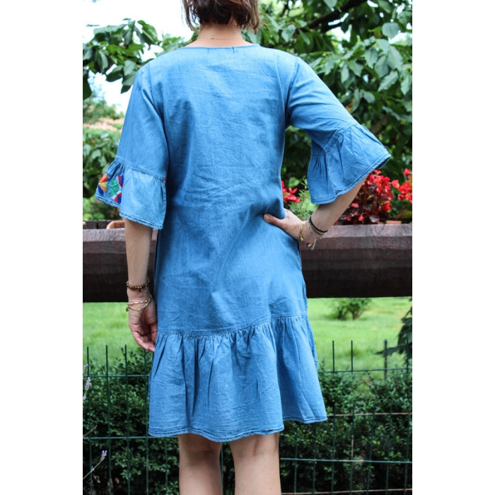 Rochie din denim deschis Alexia