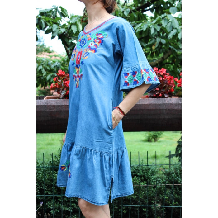 Rochie din denim deschis Alexia