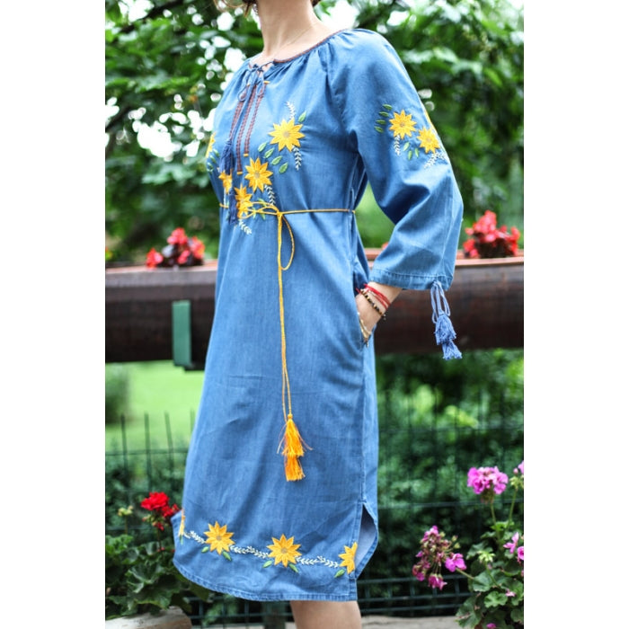 Rochie din denim deschis Sorana