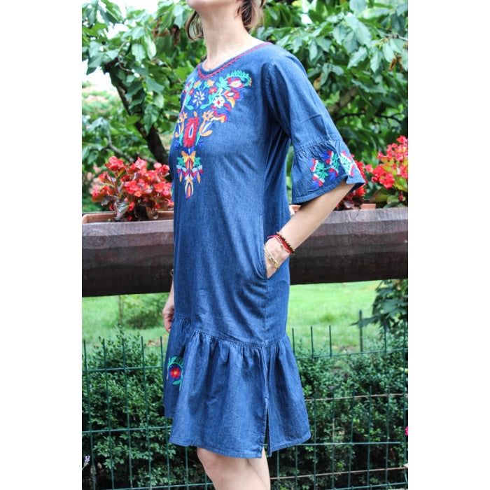 Rochie din denim inchis Alexia