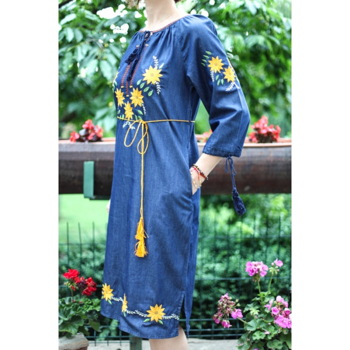 Rochie din denim inchis Sorana