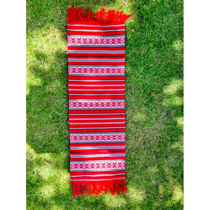 Stergar traditional rosu cu franjuri