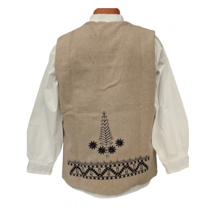 Vesta barbati neagra cu motive traditionale-Model Ion2