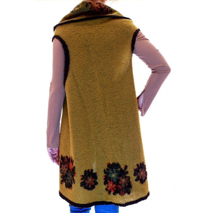 Vesta din lana cu model floral1