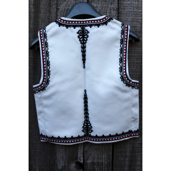 Vesta Traditionala Copii Unisex Stilizata Alba