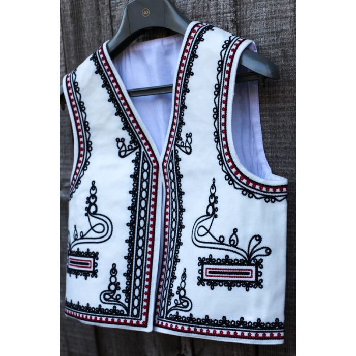Vesta Traditionala Copii Unisex Stilizata Alba