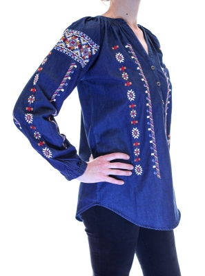 Bluza brodata din jeans Anuta