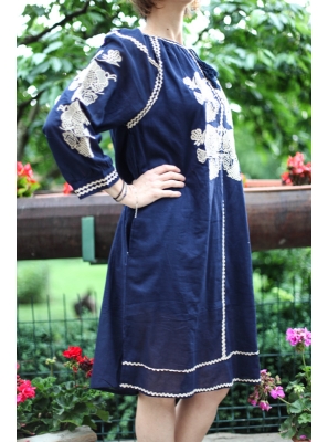 Rochie Traditionala Bleumarin Amelia