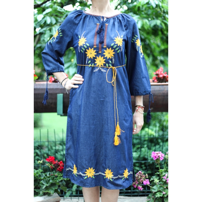 Rochie din denim inchis Sorana