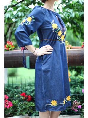 Rochie din denim inchis Sorana