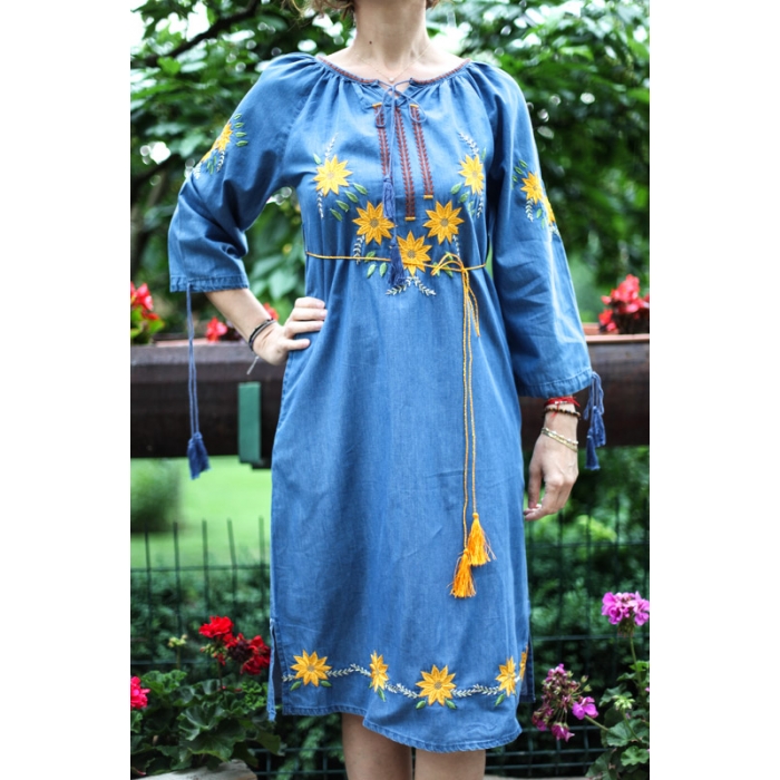 Rochie din denim deschis Sorana