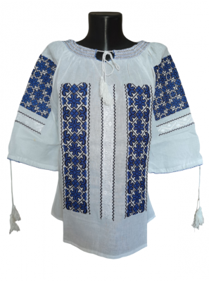 Ie traditionala românească mânecă trei sferturi din bumbac, broderie tradițională. Mărimi S-3XL.