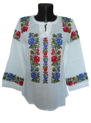 Ie traditionala românească mânecă lunga din bumbac, broderie tradițională. Mărimi S-3XL.