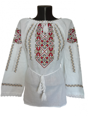 Ie traditionala românească mânecă lunga din bumbac, broderie tradițională. Mărimi S-3XL.