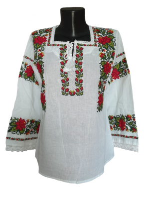 Ie traditionala românească mânecă lunga din bumbac, broderie tradițională. Mărimi S-3XL.