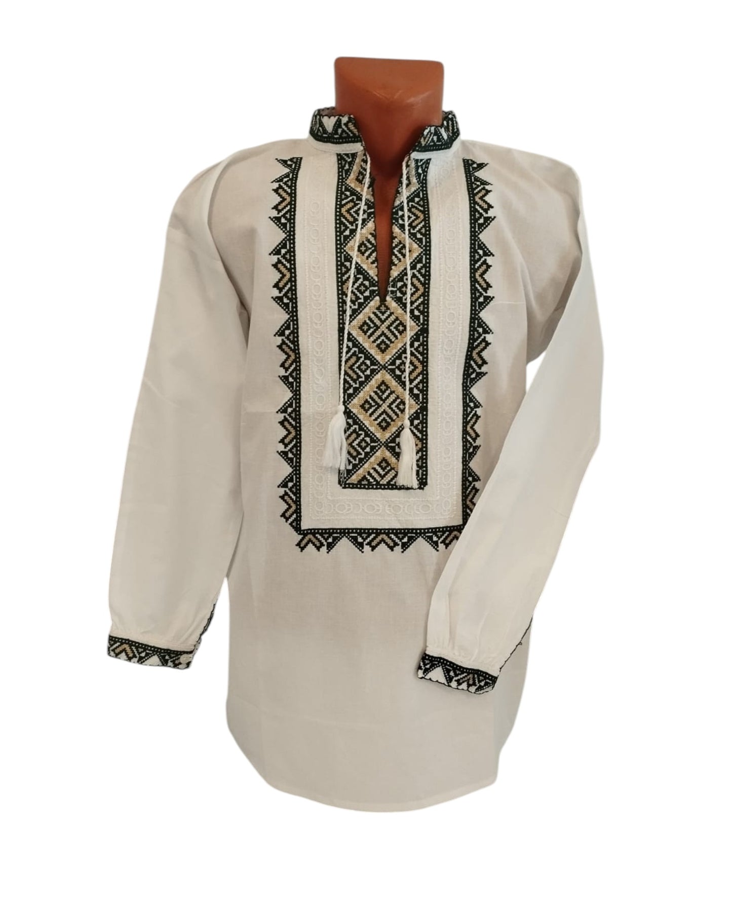 Set familie barbat dama , broderie verde cu auriu – mărimi S-3XL