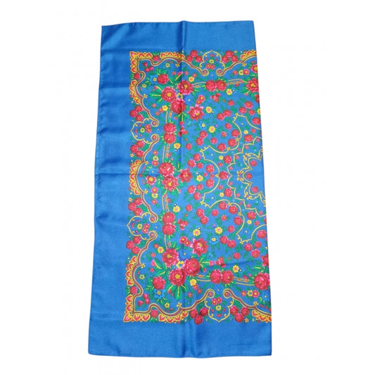 Batic traditional albastr cu flori dimensiuni 75x75cm Model Ana7