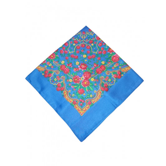 Batic traditional albastr cu flori dimensiuni 75x75cm Model Ana7