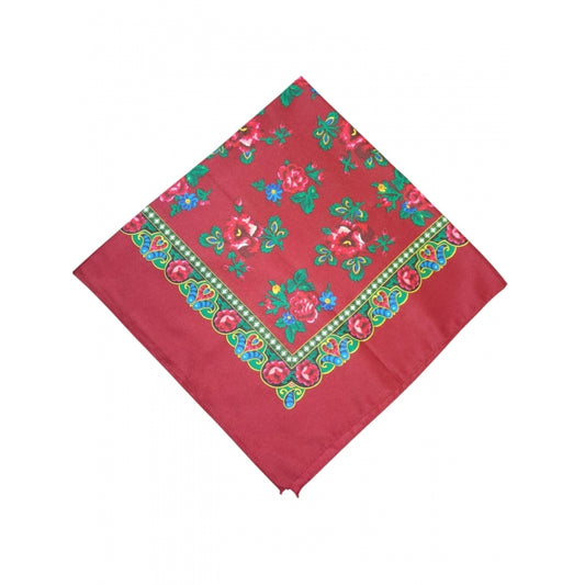 Batic traditional bordo cu flori dimensiuni 75x75cm Model Ana3