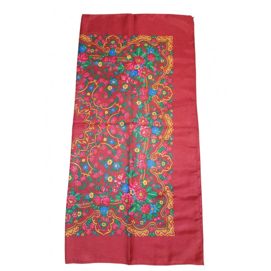 Batic traditional bordo cu flori dimensiuni 75x75cm Model Ana4