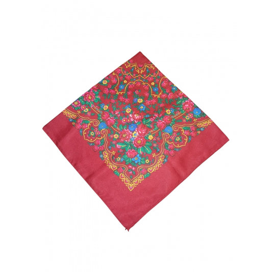 Batic traditional bordo cu flori dimensiuni 75x75cm Model Ana4