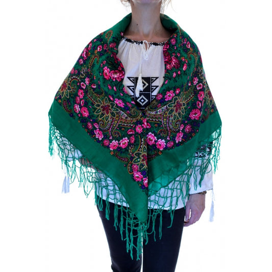 Batic traditional ciucuri verde2