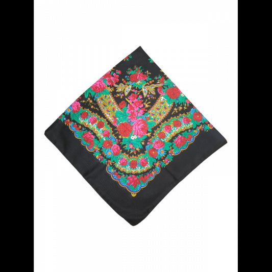 Batic traditional inflorat negru cu flori2