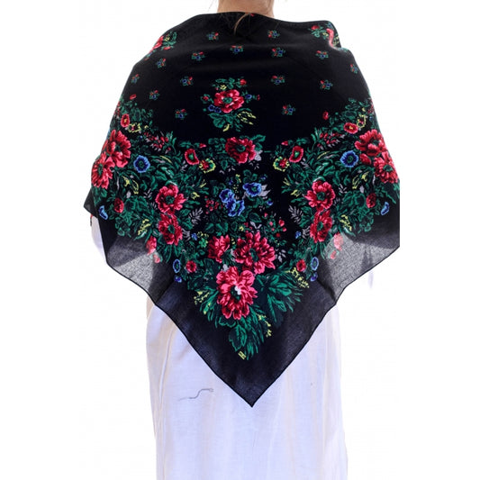 Batic traditional inflorat negru