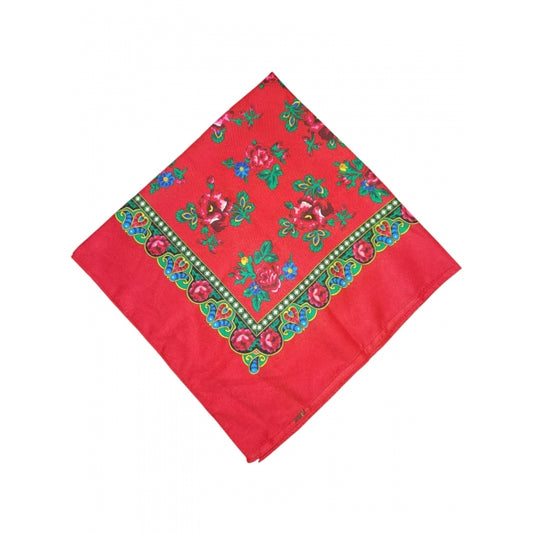 Batic traditional rosu cu flori dimensiuni 75x75cm Model Ana1