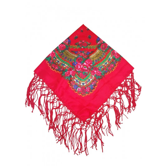 Batic traditional rosu cu flori dimensiuni 75x75cm Model Ana10