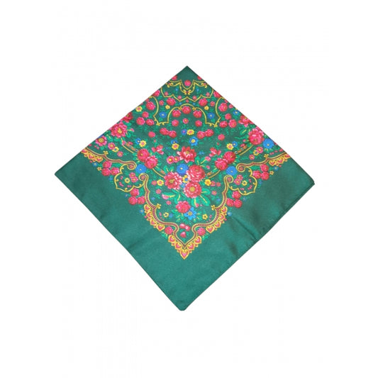 Batic traditional verde cu flori dimensiuni 75x75cm Model Ana6