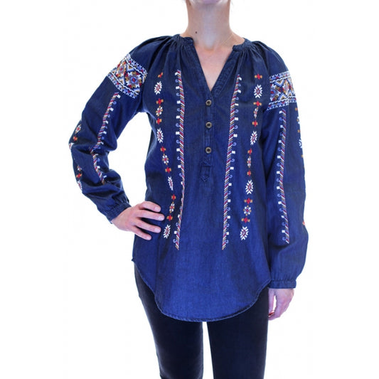 Bluza brodata din jeans Anuta