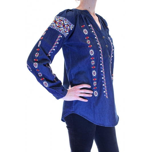 Bluza brodata din jeans Anuta
