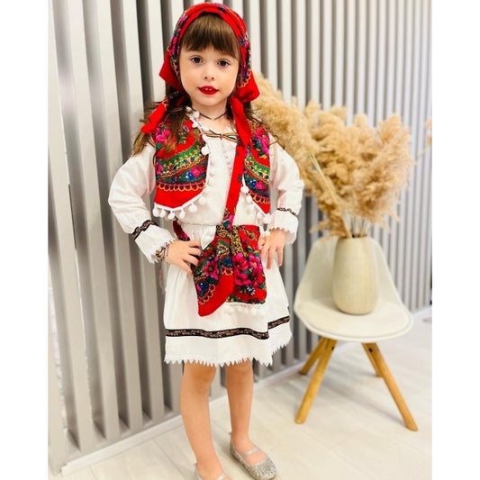 Costum traditional copii fete model Ana3