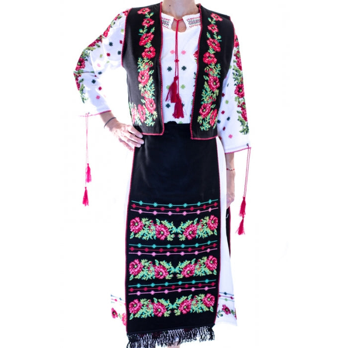 Costum traditional set  cu motive florale