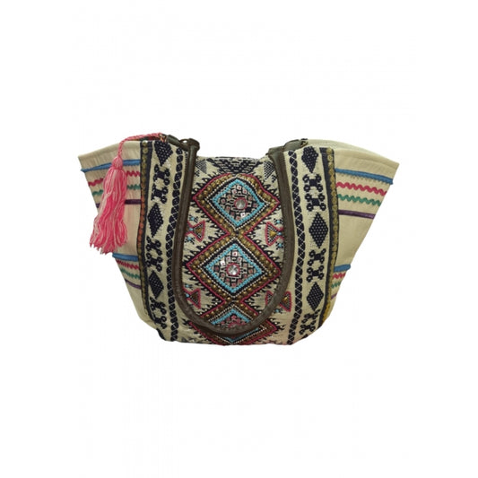 Geantă Etno de Damă cu Motive Tradiționale Cusute Manual – Model Unicat, Stil Boho Chic