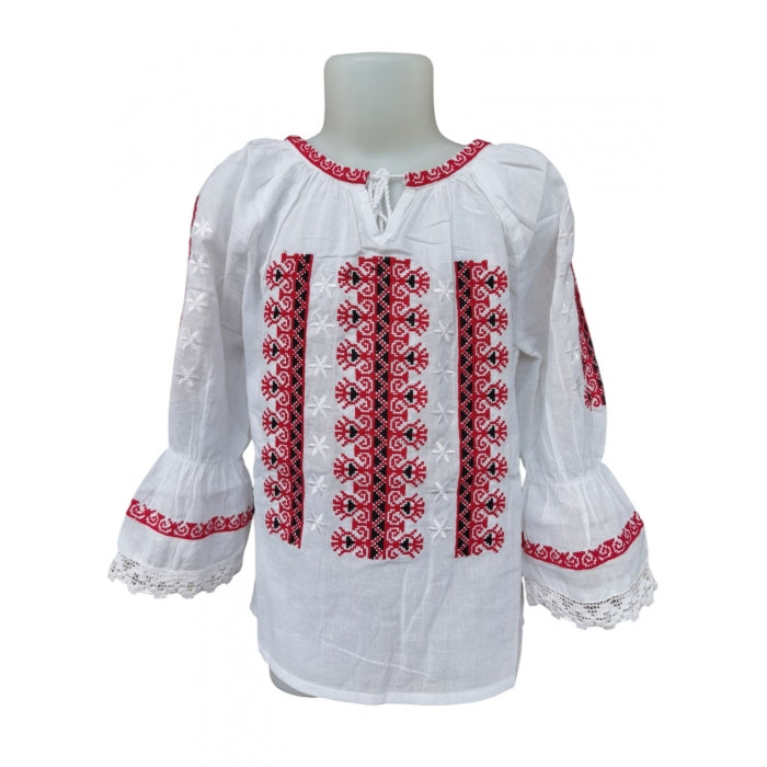 Ie Traditionala Romaneasca cu maneca lunga pentru fetite Ela36